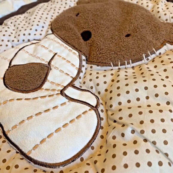 Tiddliwinks Baby Quilt Comforter Blanket Tan Cream Brown Giraffe Bear Horse - Picture 6 of 9